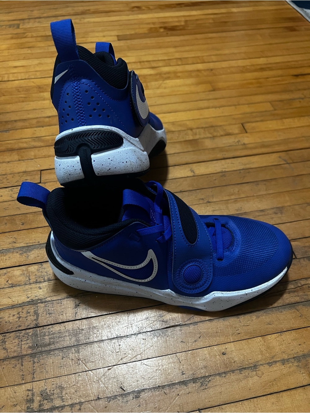 Nike Youth Royal Blue and White Basketball Sneakers